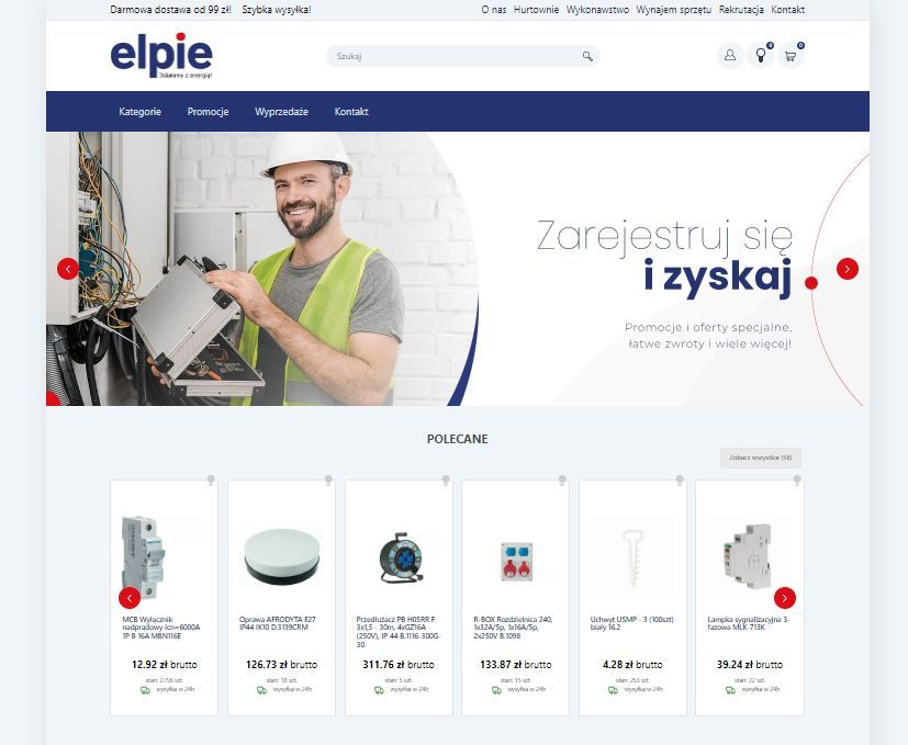 Strona główna sklepu internetowego Elpie